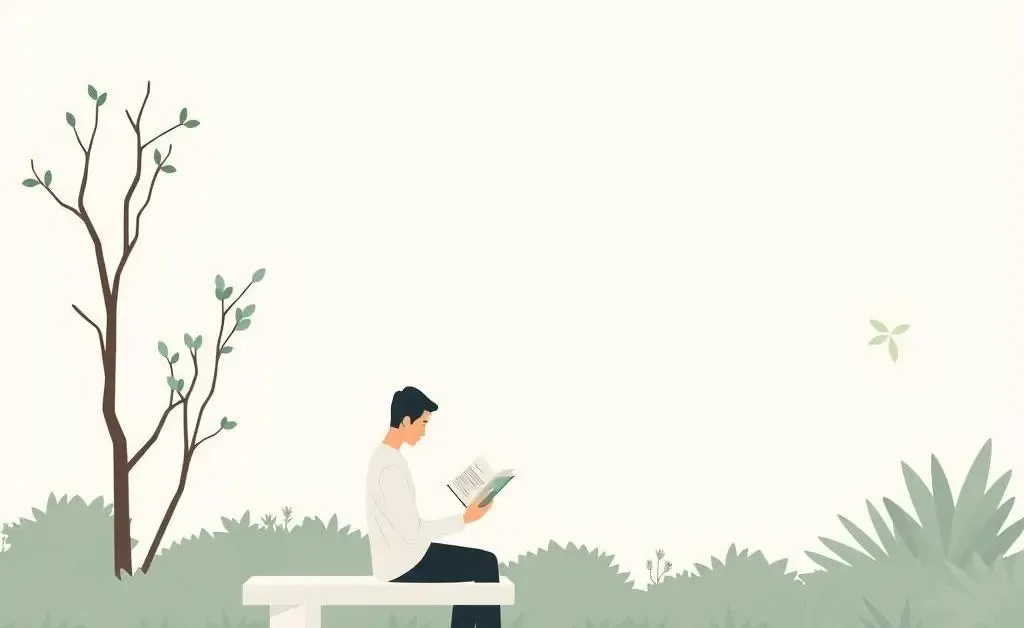 peaceful garden with a person reading about investment