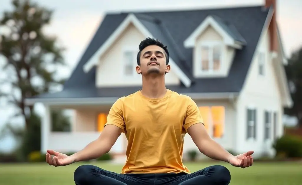 A person meditating symbolizes calm investments