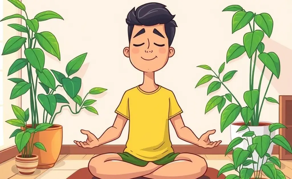 Person meditating amidst journey to buy a home