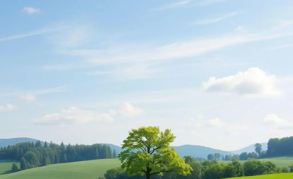 A serene landscape with a lone tree symbolizing stability and peaceful investment decisions