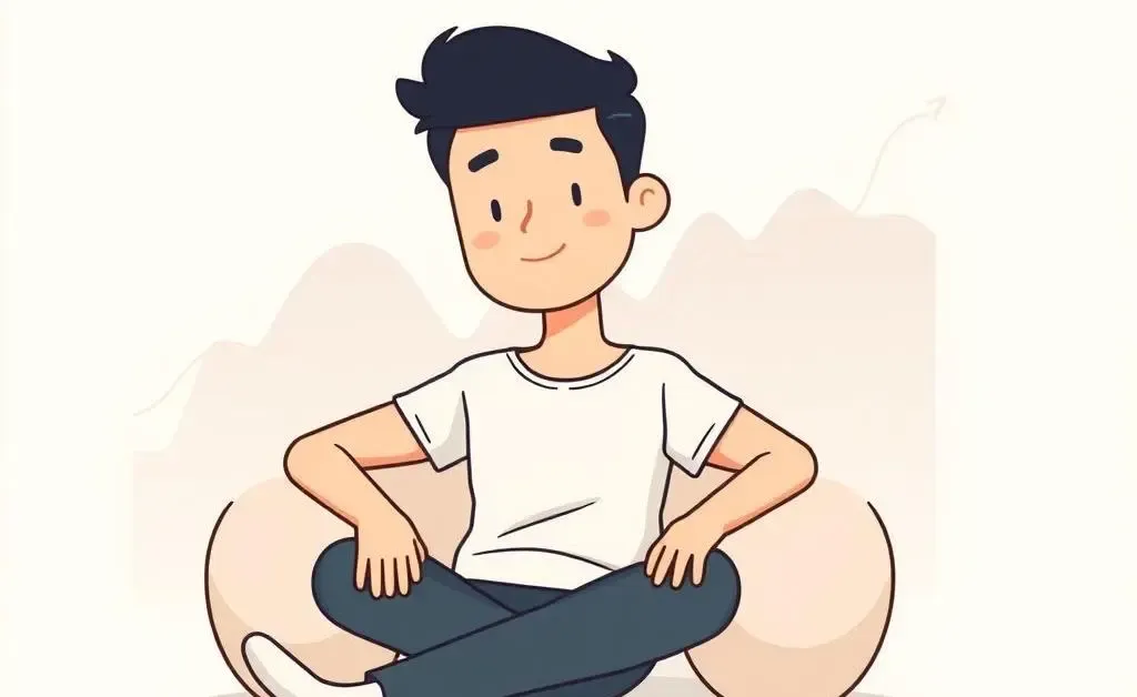 Person relaxed with investment charts in the background