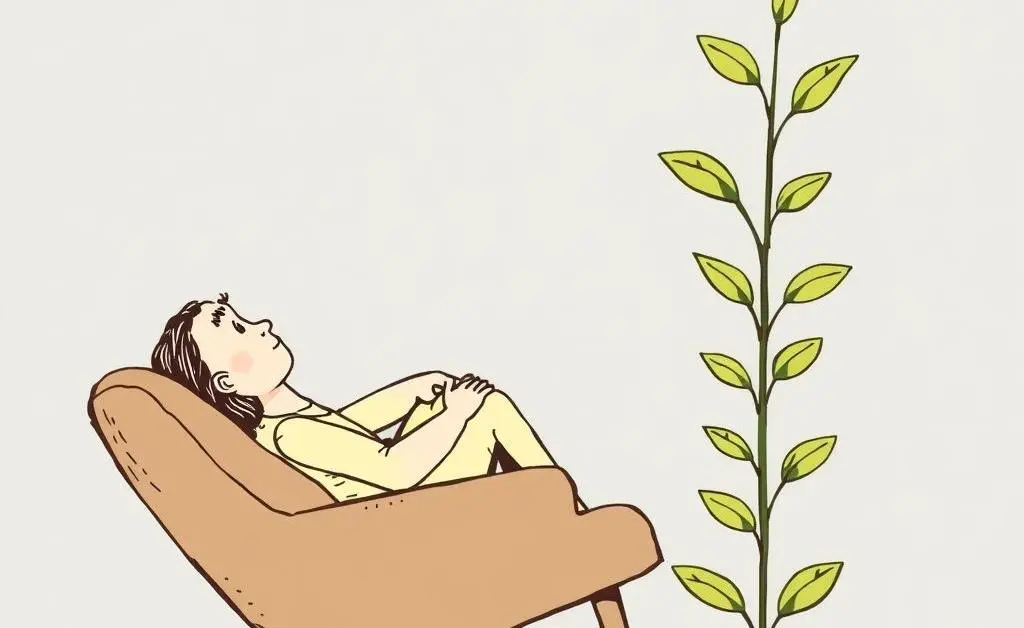 Person relaxing watching a plant grow representing financial growth