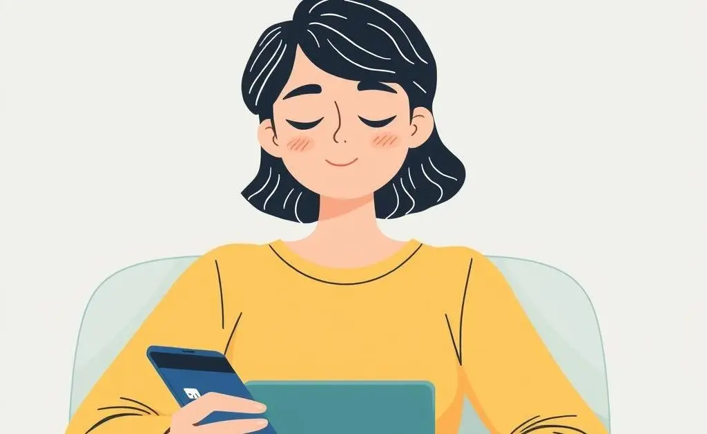 Relaxed person managing finances