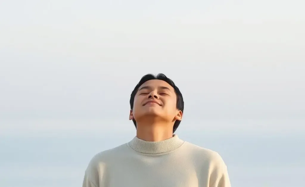 A calm scene with a person feeling confident about their financial decisions