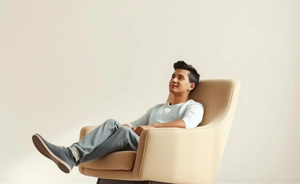 A relaxed person thinking about investments calmly