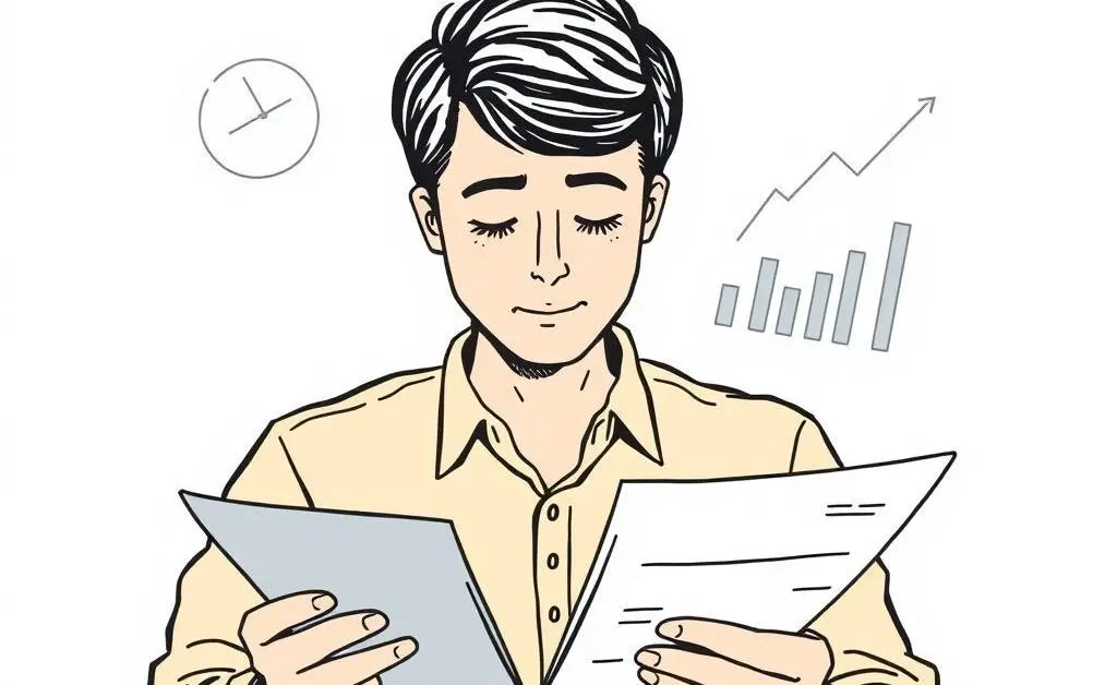 Person calmly reviewing their investments.