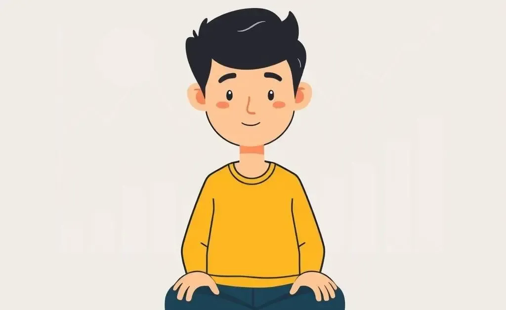 A calm and minimalist cartoon of a person sitting in a comfortable chair with a book titled 'Investing Basics'.