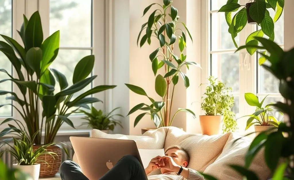 An individual calmly reviewing their investment portfolio at home