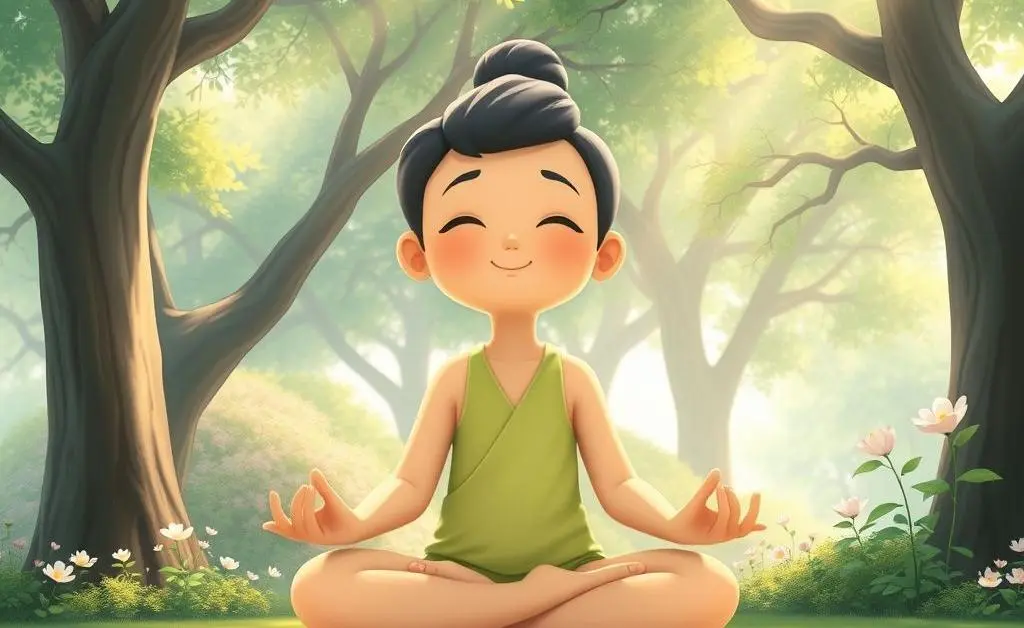 Meditating to calm nerves before an exam