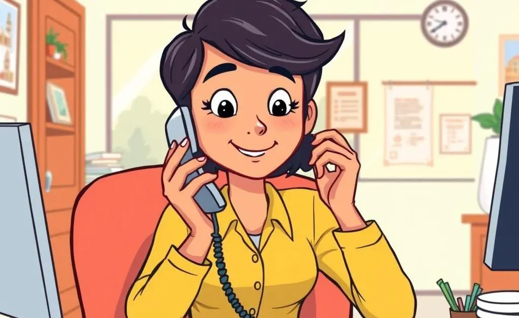 A calm person making a phone call with real estate documents on the table.