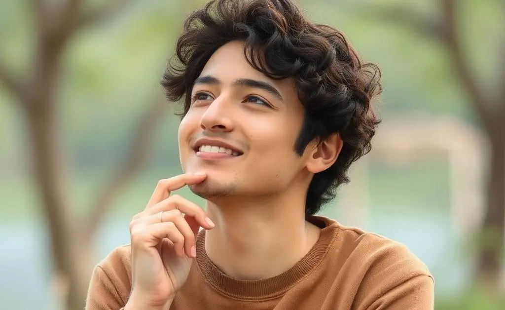 A relaxed person thinking about improving credit score.