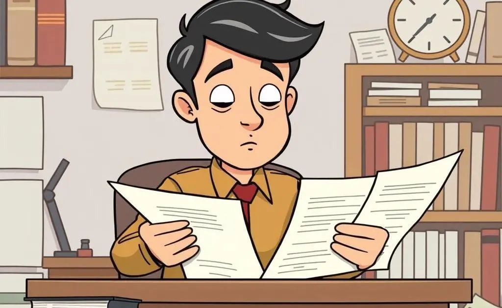 A person reading annuity documents at a desk