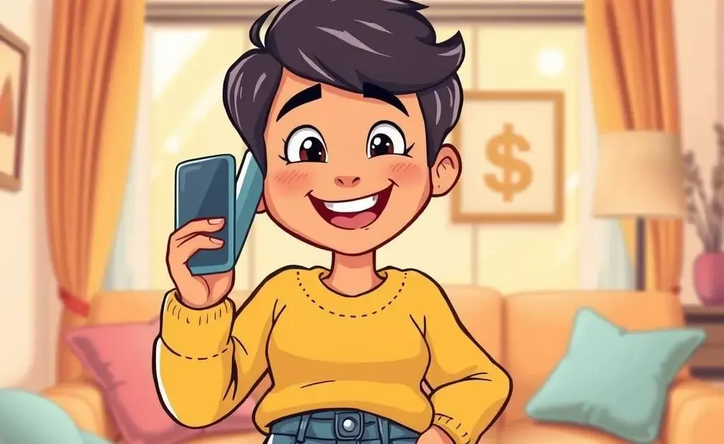 A person on the phone feeling relieved after calling an insurance agent.