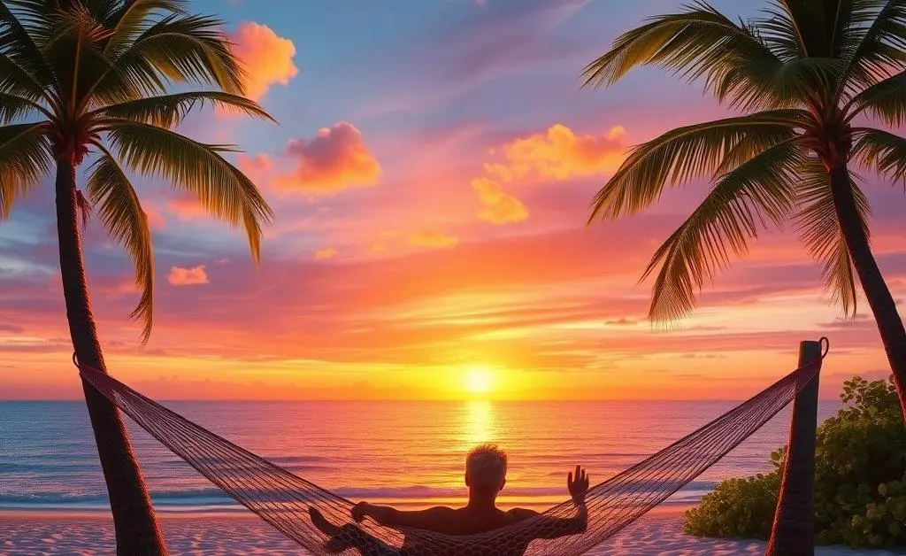A serene beach sunset illustrating dreams of retirement