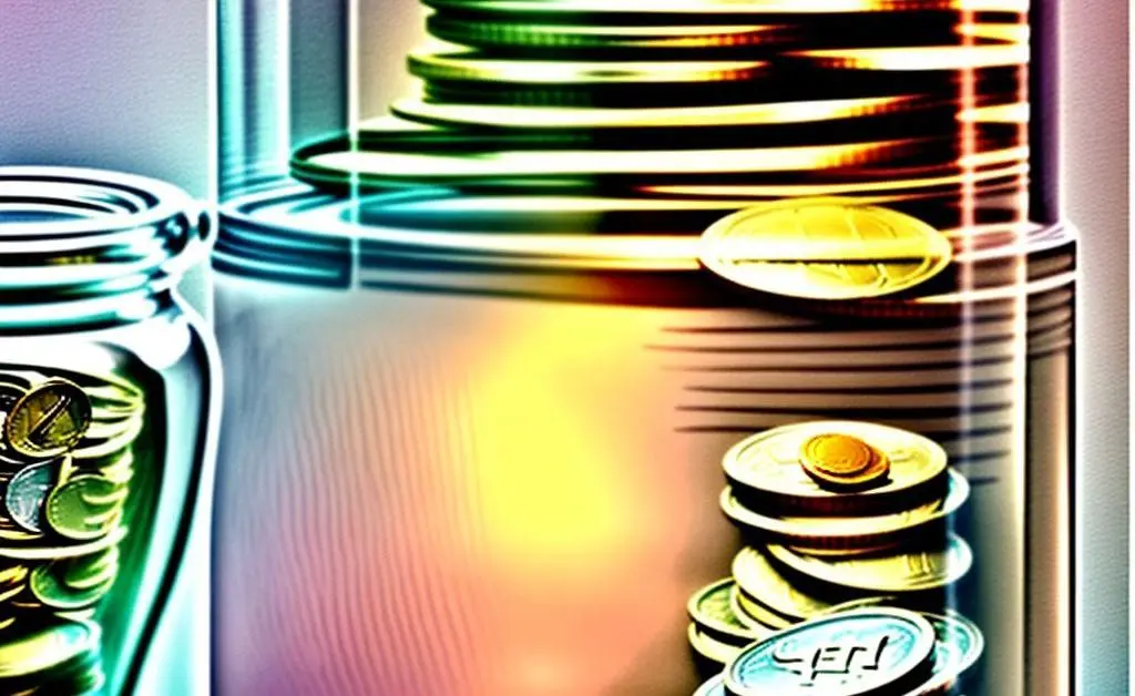 A hand-drawn image of a relaxed person saving money in a jar.