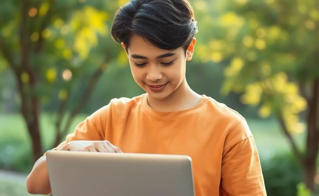 Relaxed person finishing tax preparation