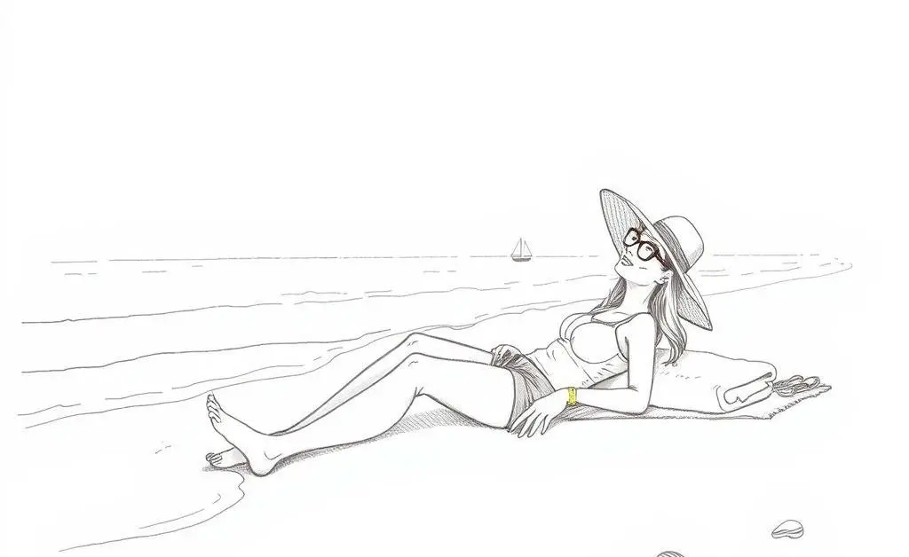 Person relaxing on a beach