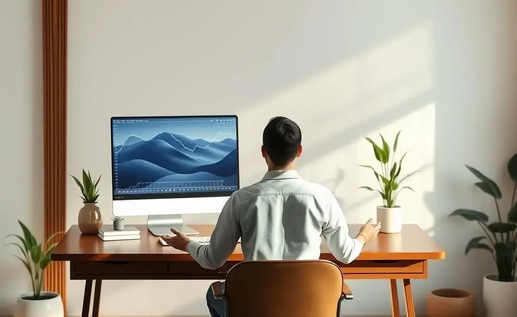 A calm trader enjoying a peaceful investing experience