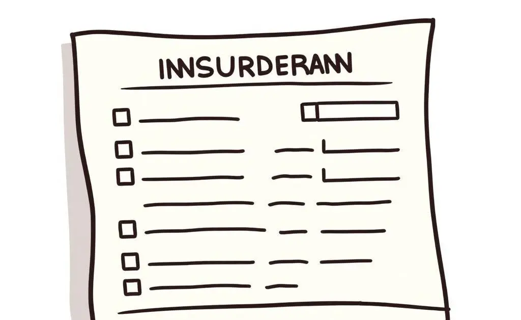 A cartoon-style image of a completed Canadian home insurance form with a pen next to it