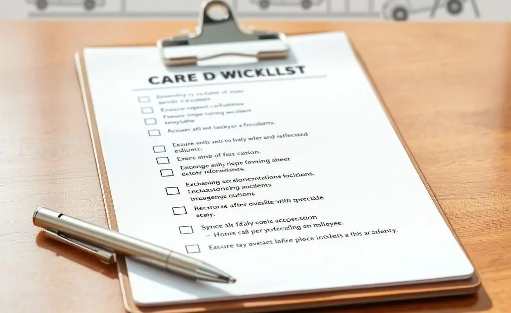 Checklist on steps after a car accident