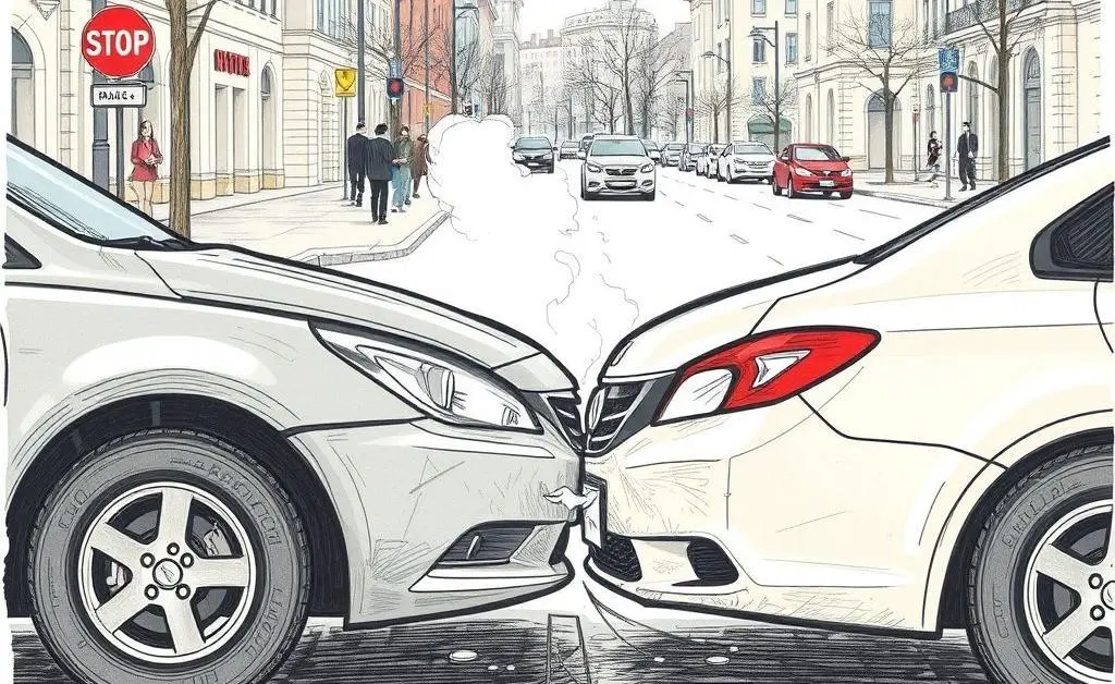 Two cars involved in a minor accident