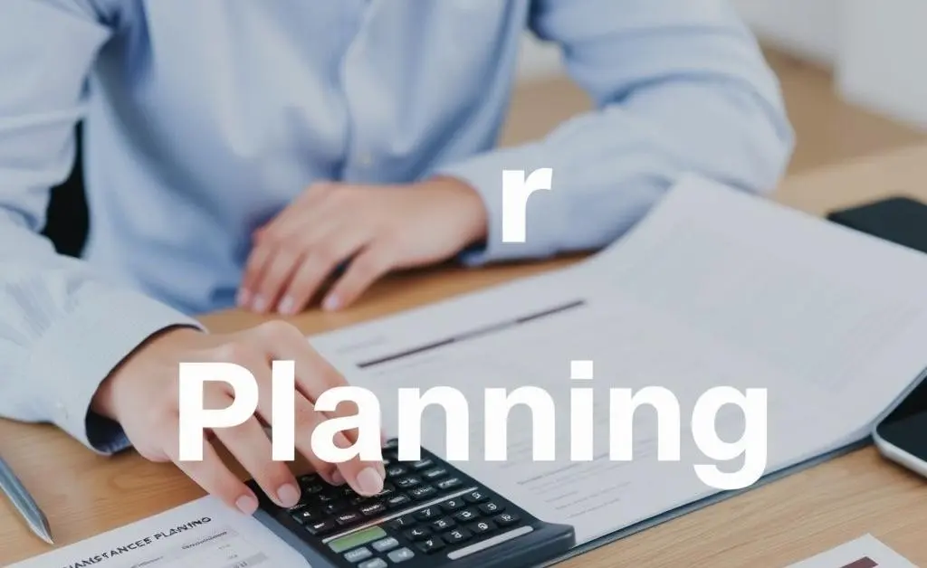 A person planning a budget with a calculator and sheets