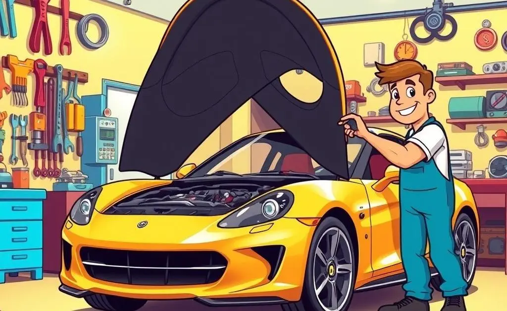 Car being assessed in an auto workshop