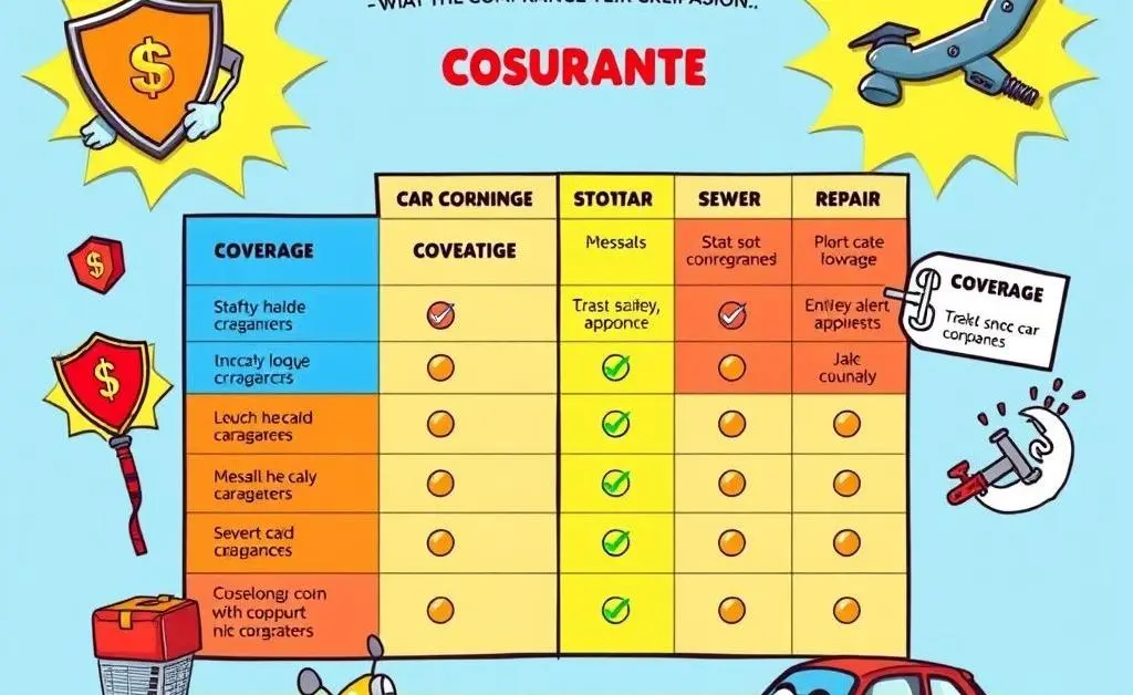 Comparison chart of different car insurance options