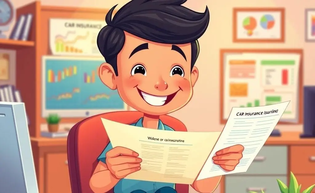 Person reviewing car insurance paperwork