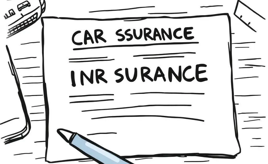 Car insurance paperwork on a desk