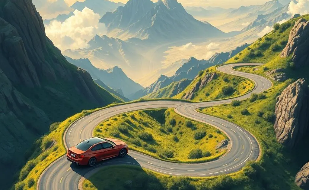 Illustration of a car journey
