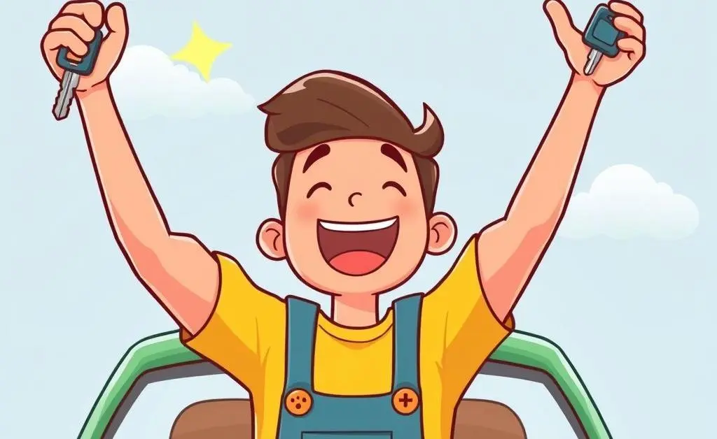 Person celebrating with car keys in hand
