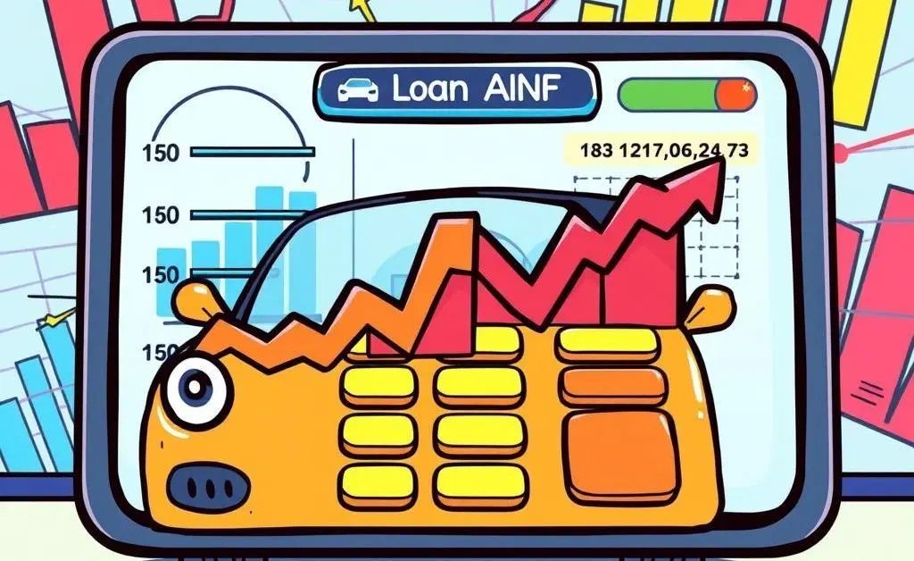 A car loan calculator with graphs showing interest rates