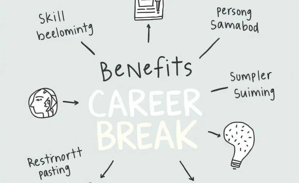 Graphic depicting the benefits of a career break.