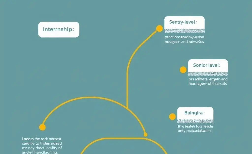 A career growth path in the financial sector showing progression from intern to senior level