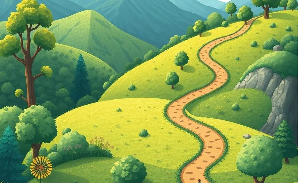 Winding path representing a career journey