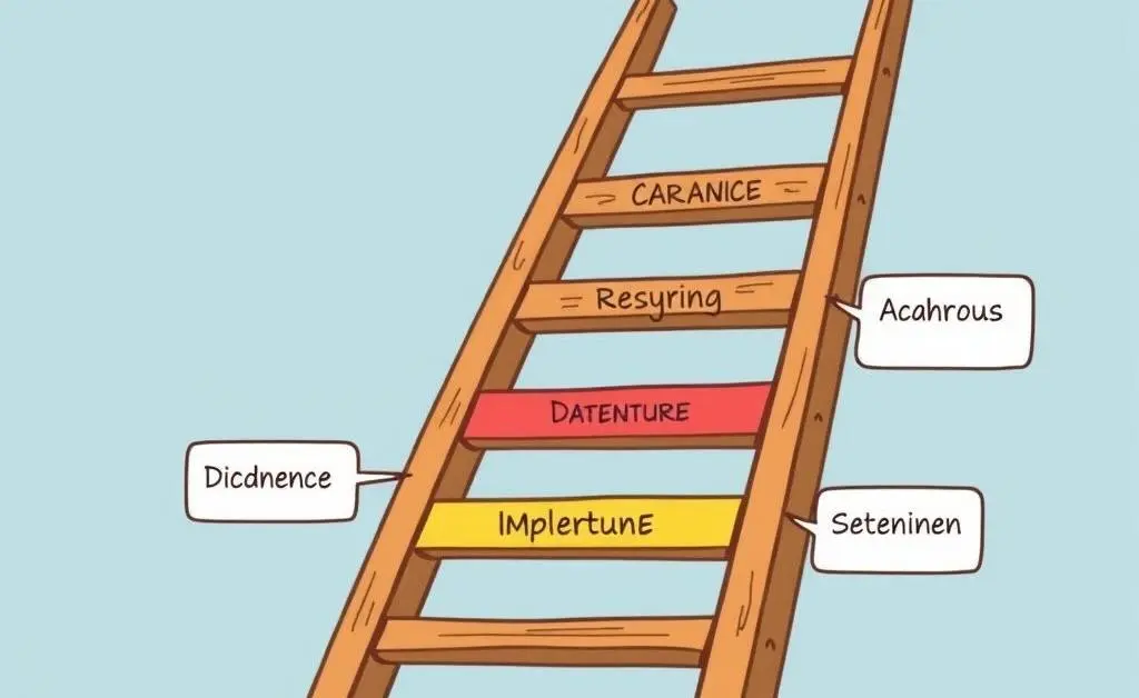 Ladder representing different career stages