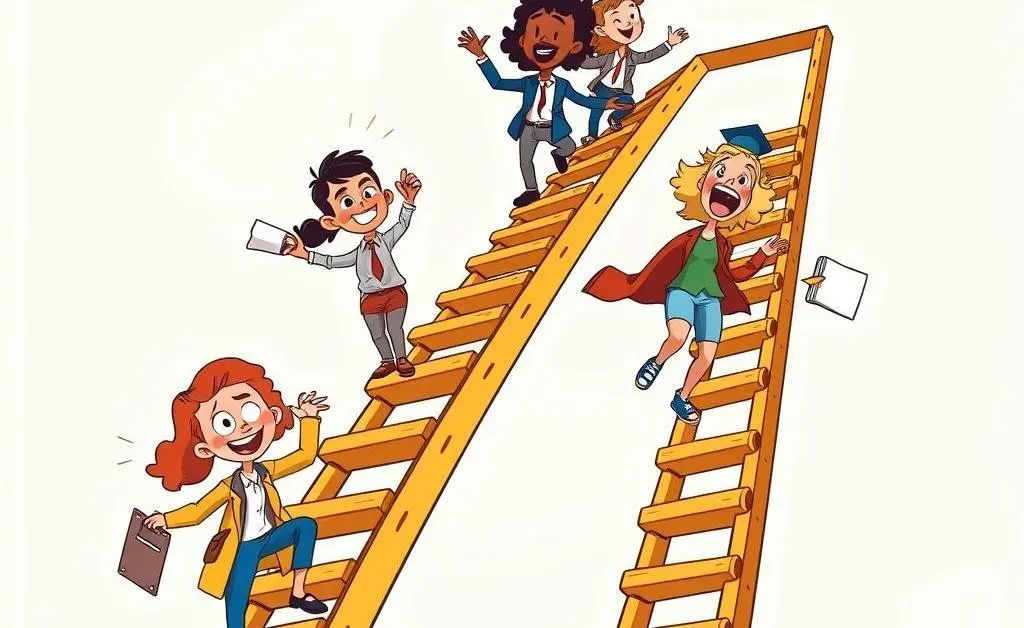 Illustration of career ladder without college degrees