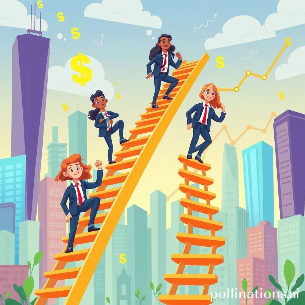 Image of a career ladder with people stepping up