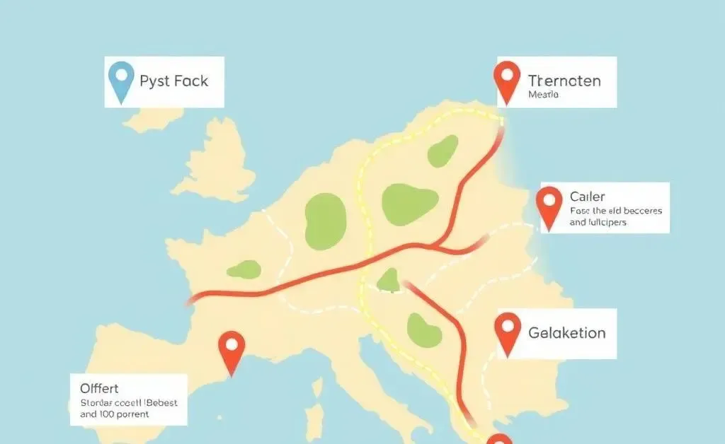 Illustration of a map showing different career paths with clear signs