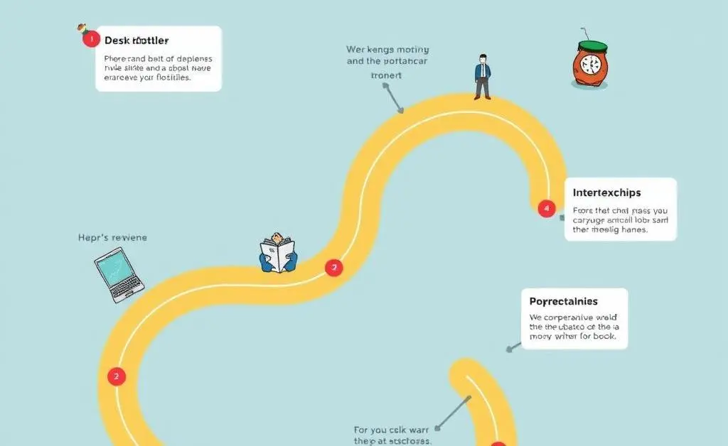 A roadmap illustrating a winding career path