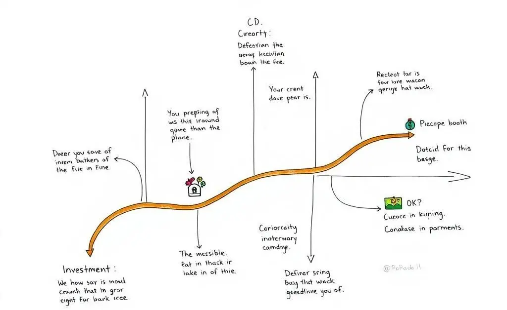 A hand-drawn roadmap indicating stages of CD investments
