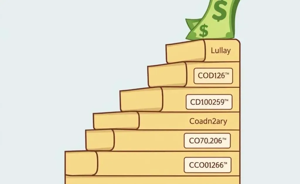 Money climbing up a CD ladder with different maturity labels