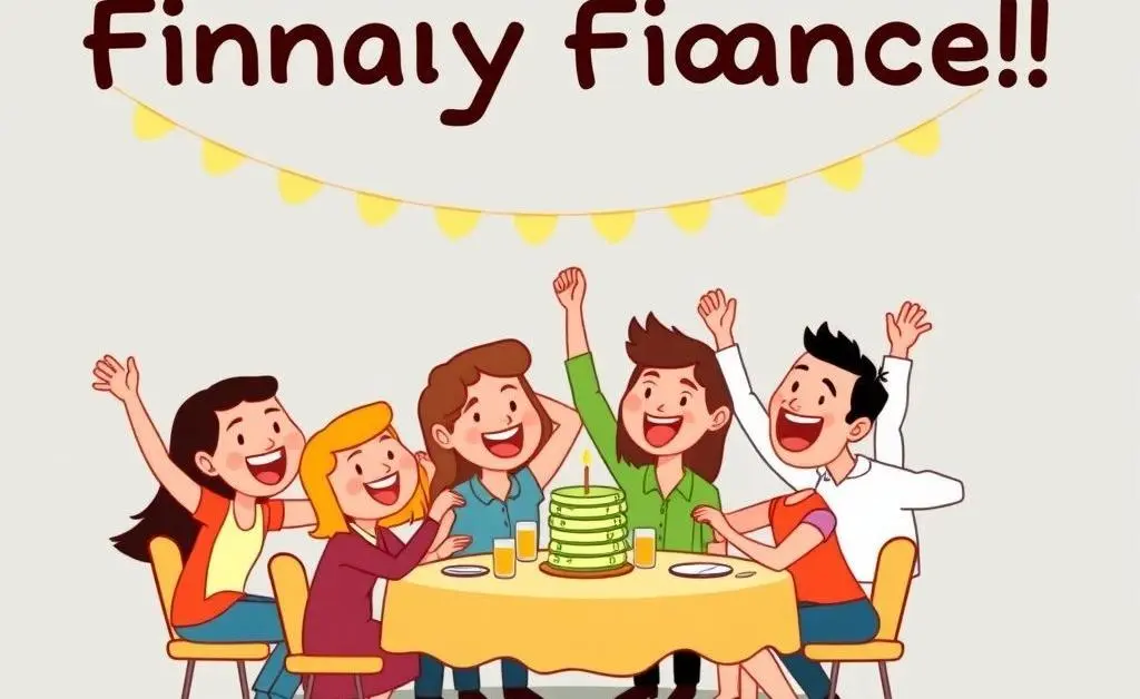 People celebrating a financial milestone.
