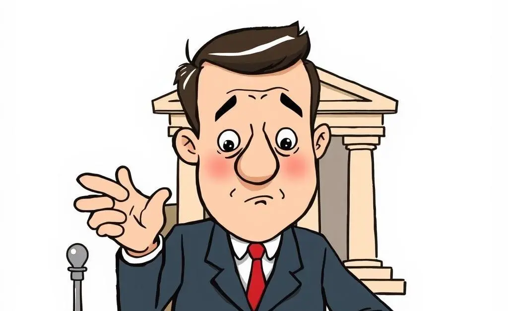 Cartoon of a central bank officer making a decision.