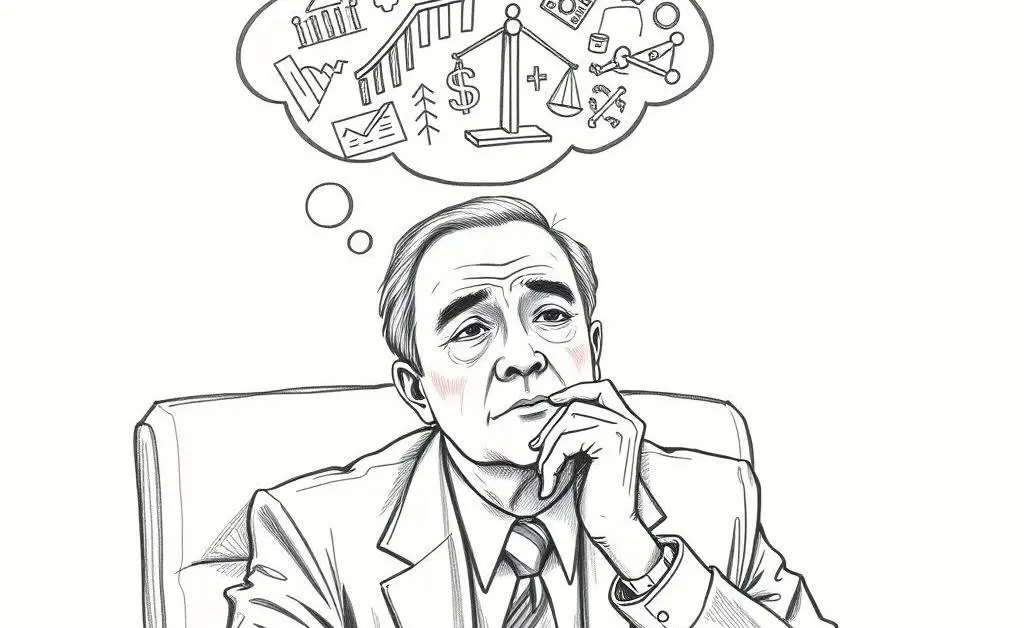 Central bank official making a decision