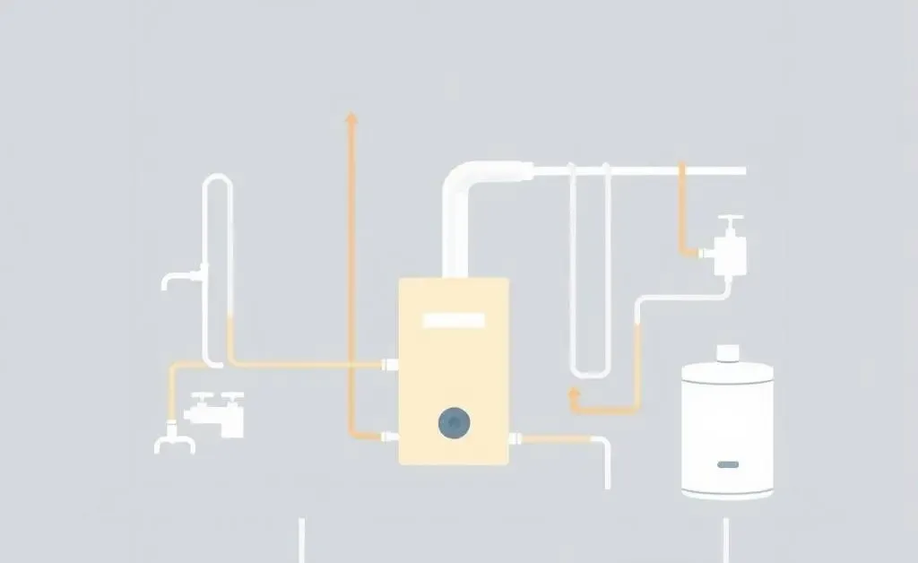 Diagram explaining a centralized hot water system