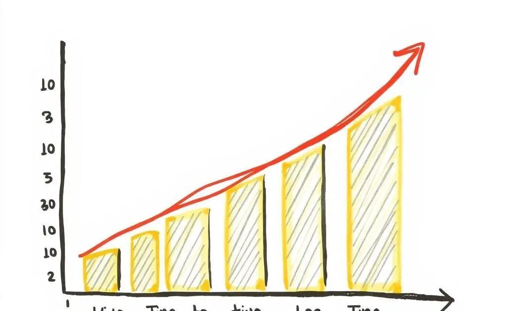 Hand-drawn style chart showing potential growth or benefits of credit card rewards over time
