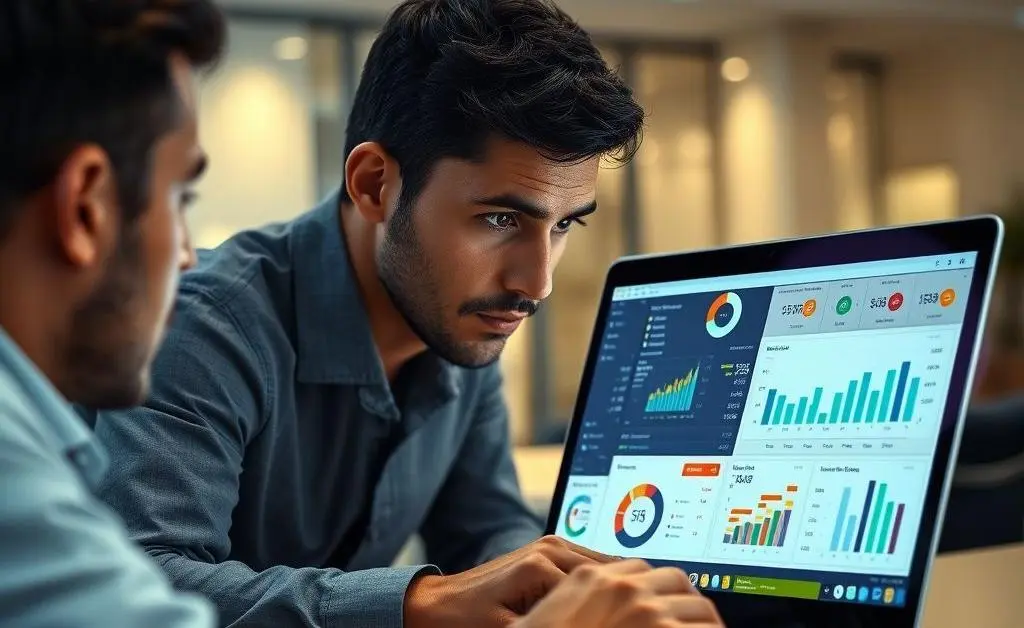 Person checking financial dashboard