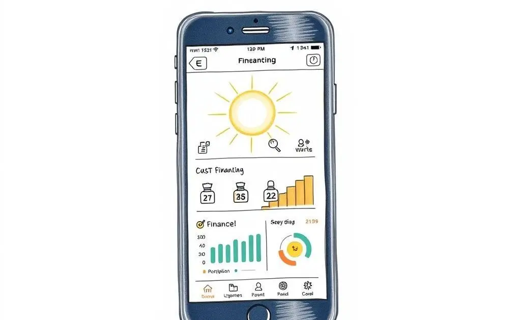 A mobile phone showing a financial app interface